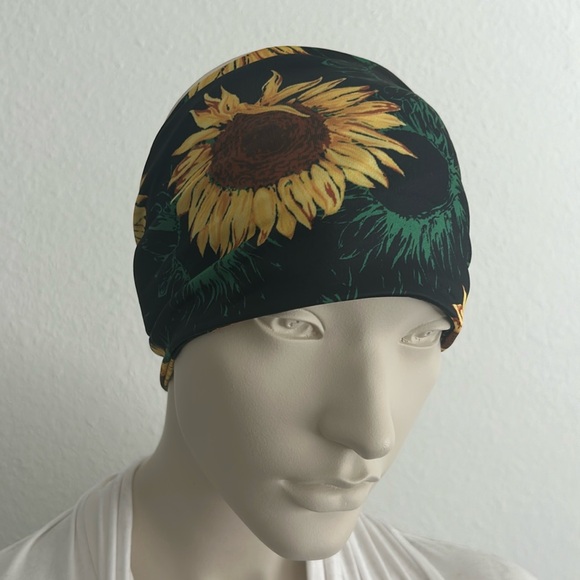 Vibrant Sunflower Wide Boho Stretch Headband - Picture 4 of 11